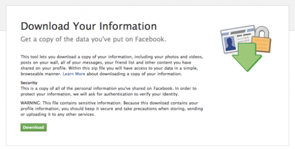 How to download your entire Facebook profile, all your photo's friends list and posting history