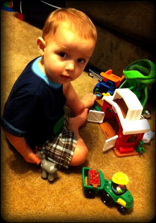 Daniel's Saturday morning on the 'farm'