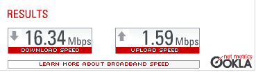 Suddenlink pushing 16mb down in Charleston at home – I like it!