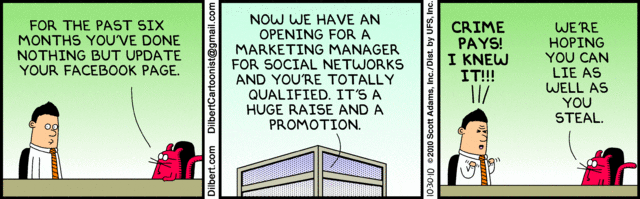 Dilbert: How to get a job in social media