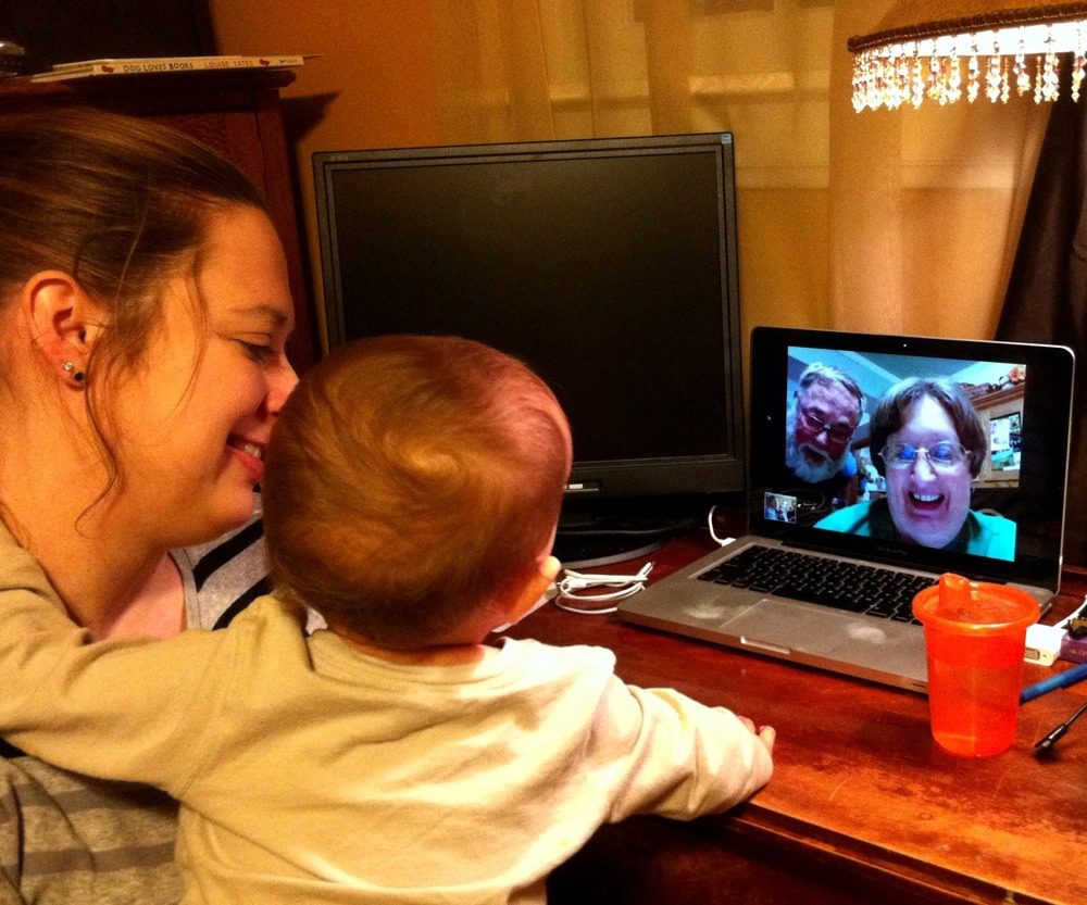 Daniel loves to Skype with Grandma and Grandpa!