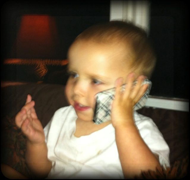 Daniel knows how to use the phone!