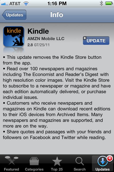 Great Upgrade to the Kindle iPhone/iPad App today – Nite Owls Rejoice!