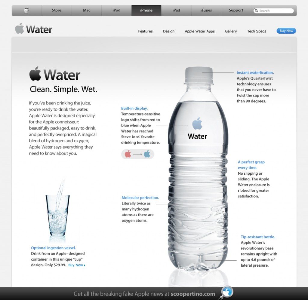 Funny Ad: If Apple Made Bottled Water