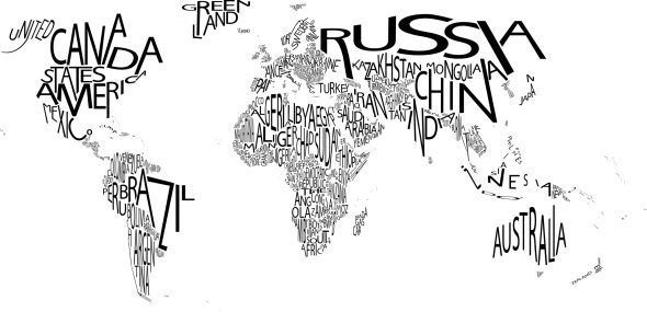Typographic Map of the World