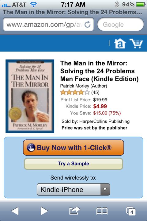 Our men’s discussion book, “Man in the Mirror” is finally available on the Kindle.
