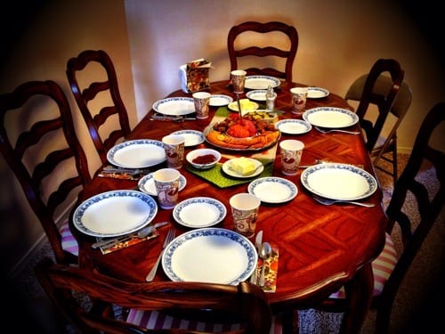 Family Thanksgiving Table is Set