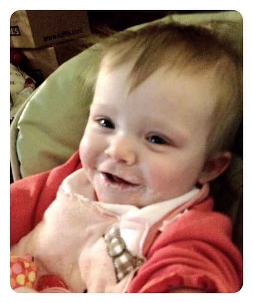 Lily loves her dinner!