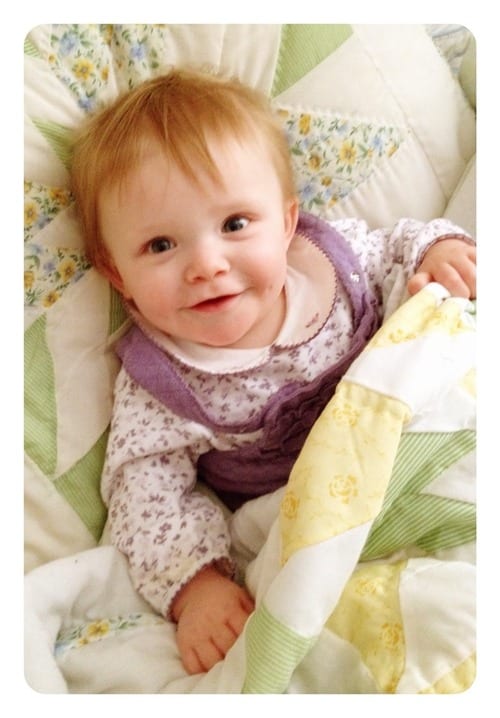 Lily pretending she is going to take a nap