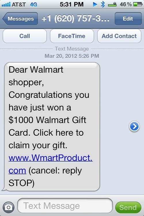 Text spam or real deal??