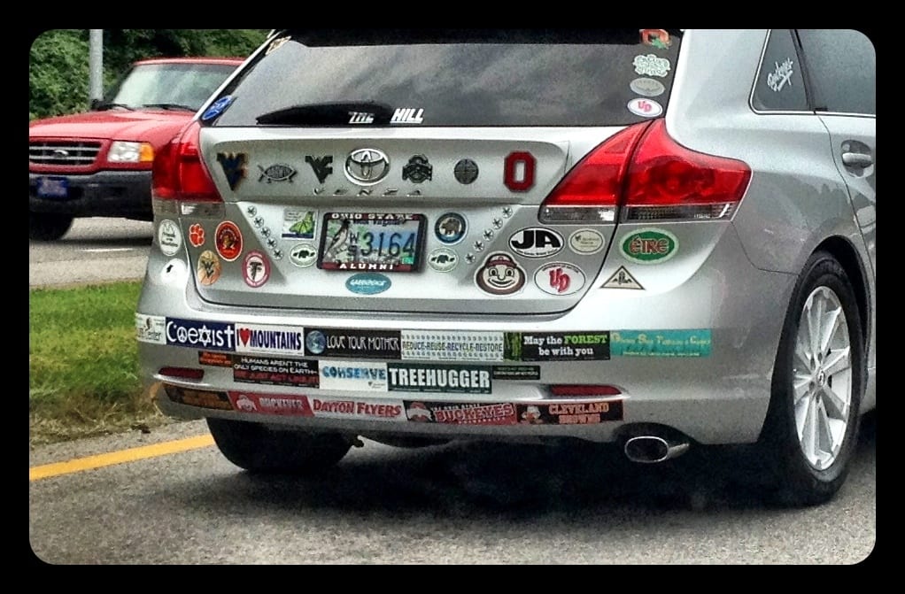 How many bumper stickers can one car have?