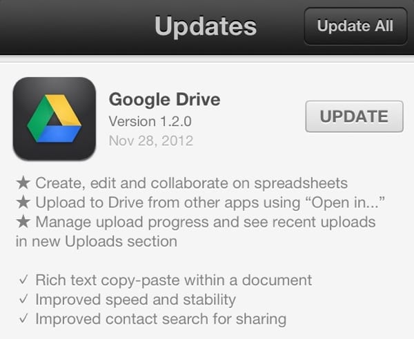 Killer update for Google Drive for iPhone/iPad