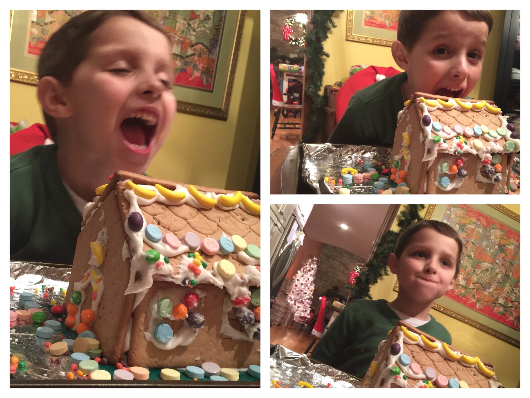 Daniel is hungry for the gingerbread house