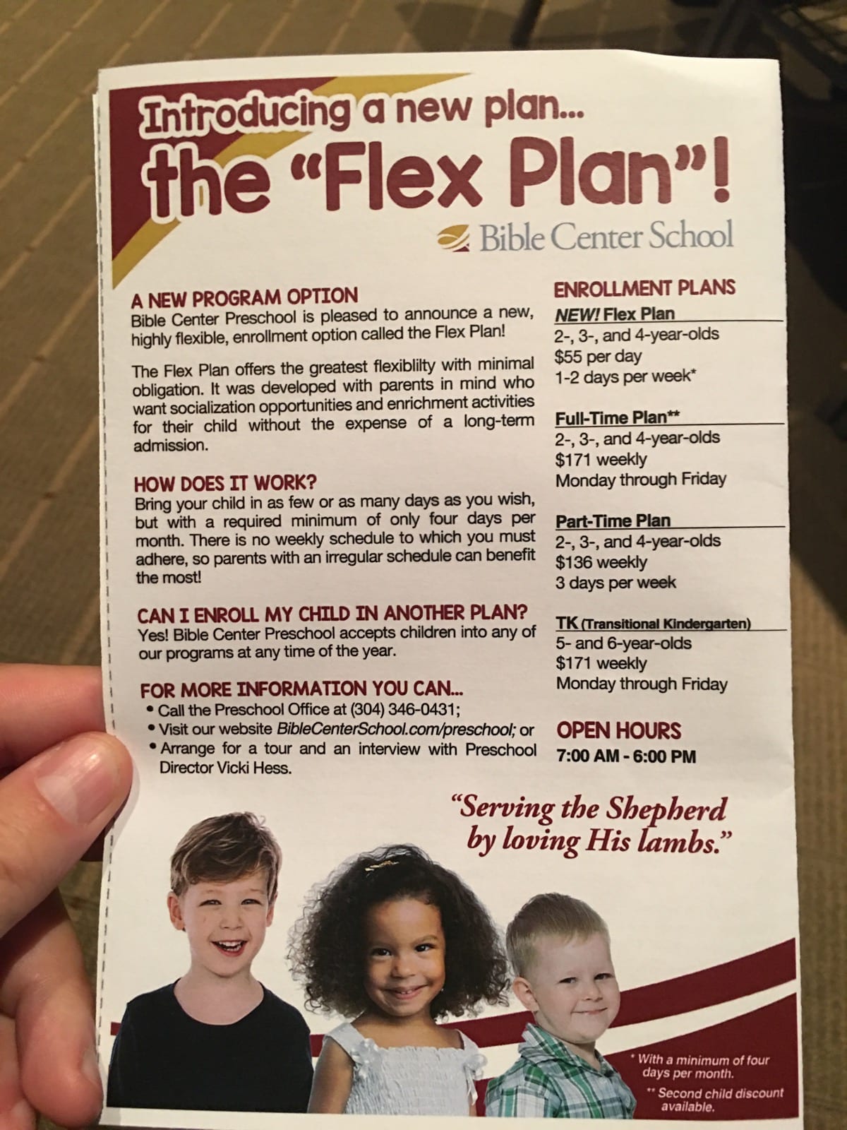 Preschool at Bible Center Offers New Flexible Schedule