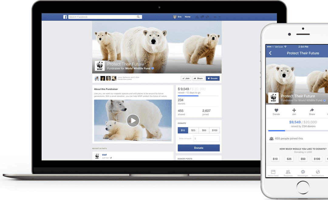 Facebook launches dedicated ‘fundraiser’ pages for nonprofits