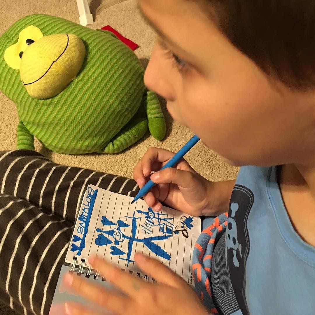 Daniel writing a note to Santa…