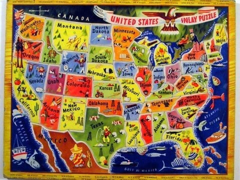 united states usa map puzzle