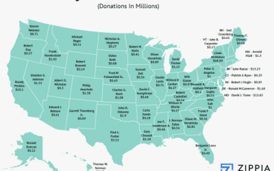 This map shows the largest individual political donor in each state
