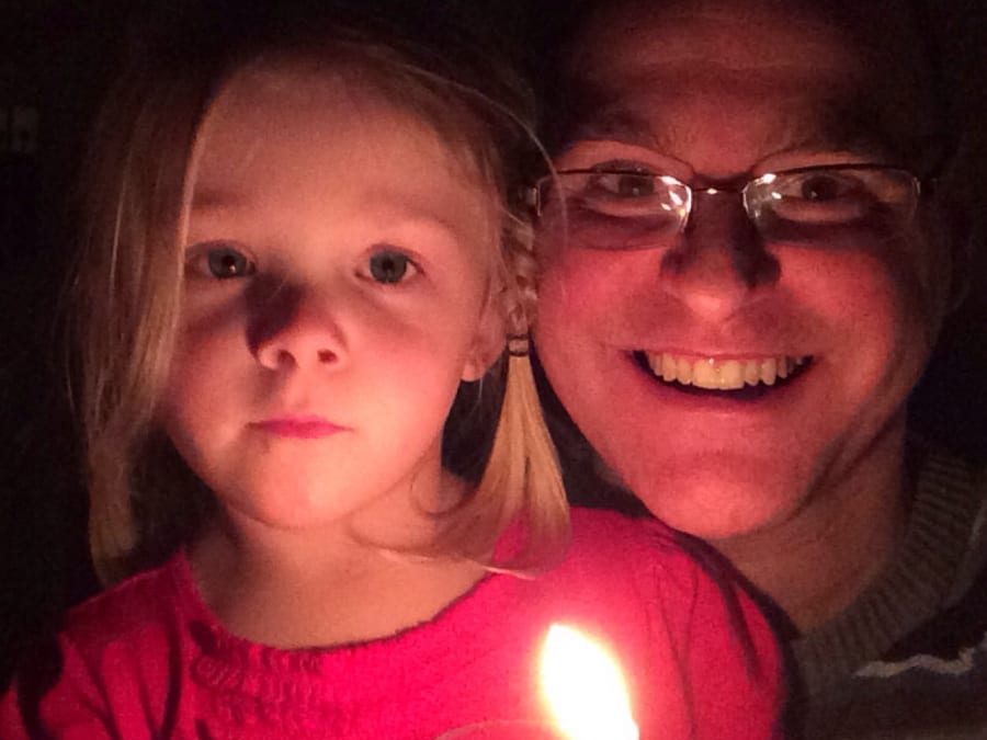 Candlelight service with Lily